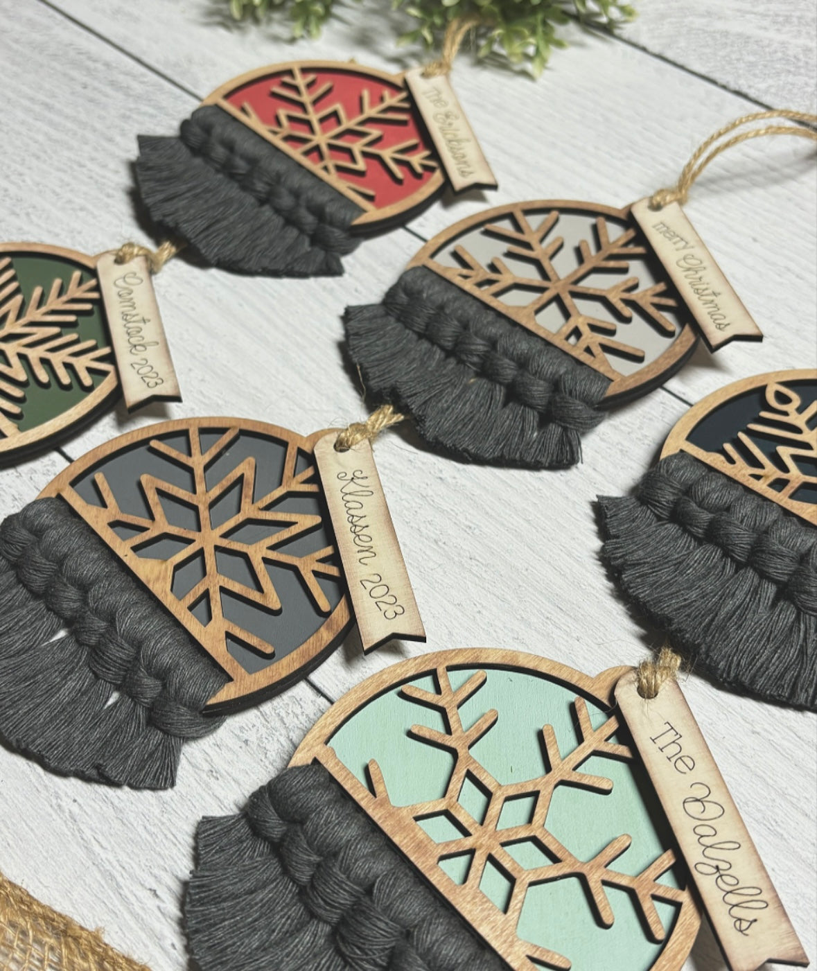 Macrame Snowflake Ornament - Wood Blank Set