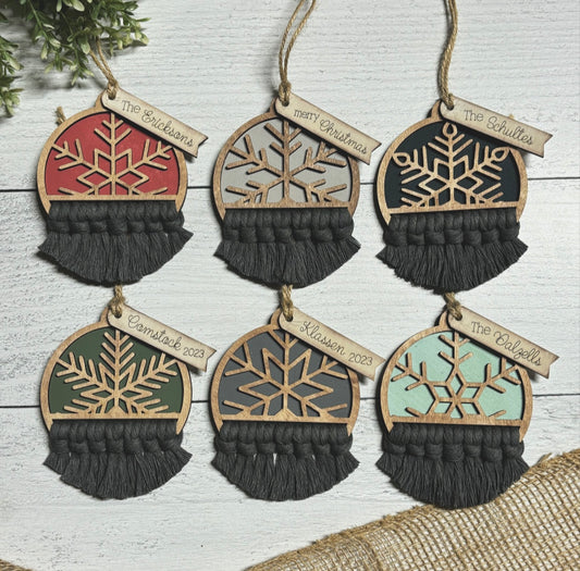 Macrame Snowflake Ornament - Wood Blank Set