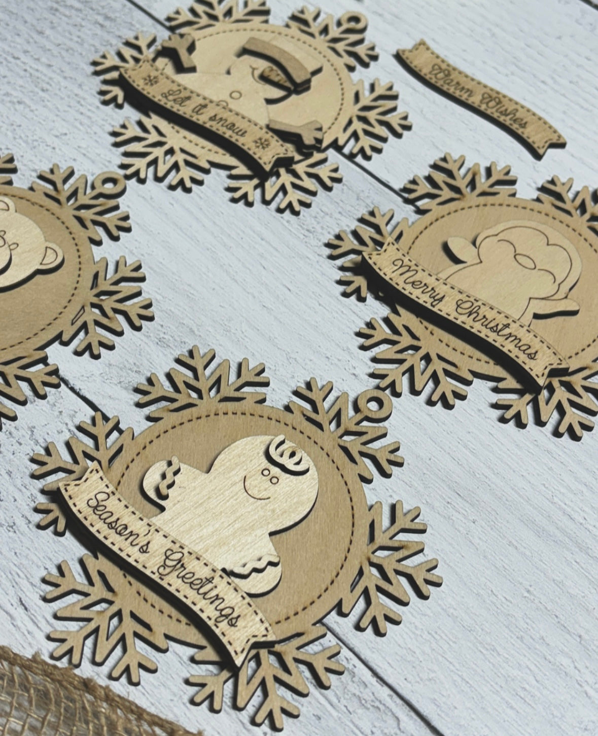 Snowflake and Friends - Wood Blank Set