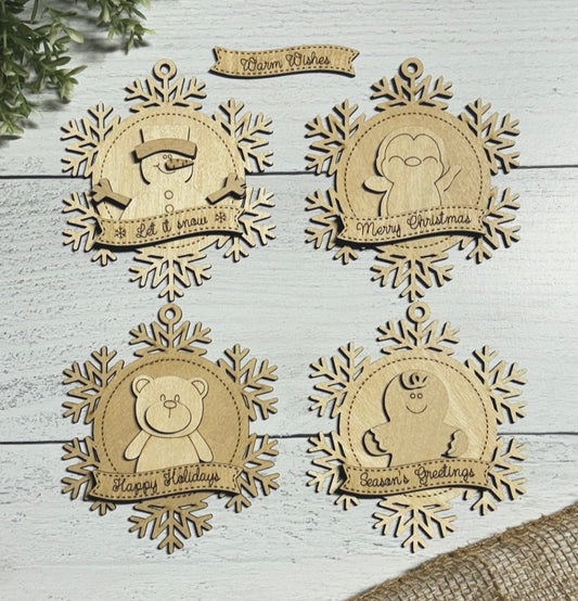 Snowflake and Friends - Wood Blank Set