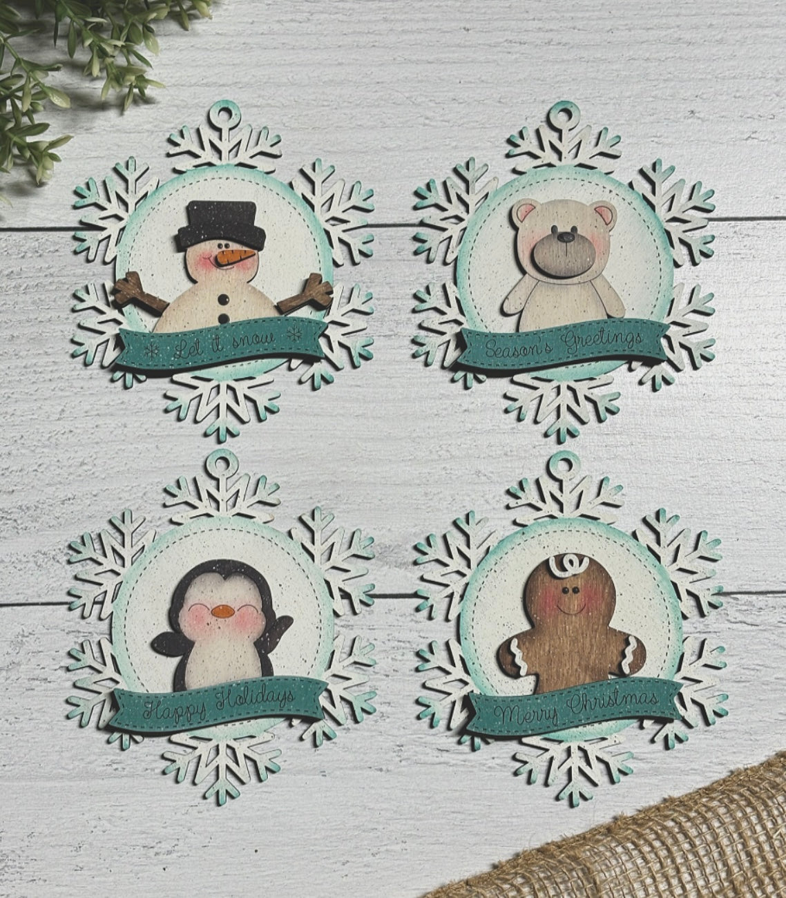 Snowflake and Friends - Wood Blank Set