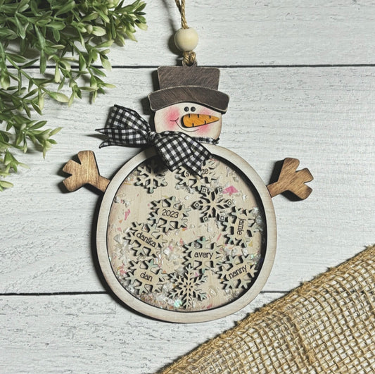 Snowman Shaker Ornament 1-piece Wood Blank Set
