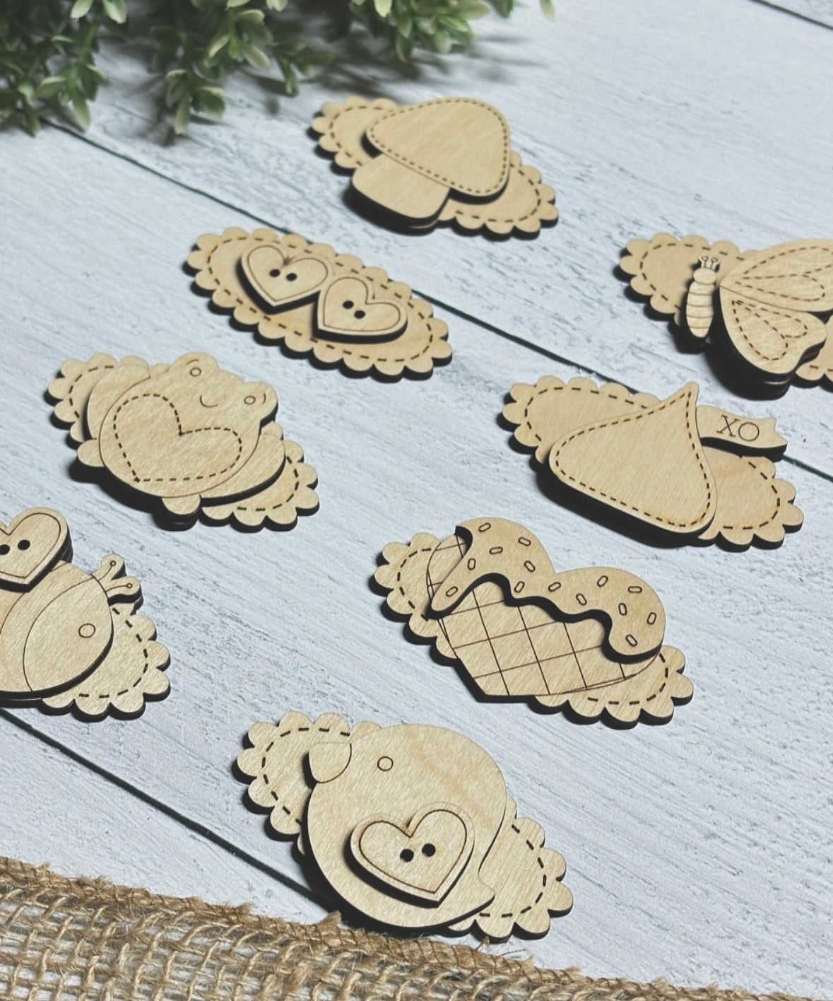 Valentine's Hair Clips - Wood Blank