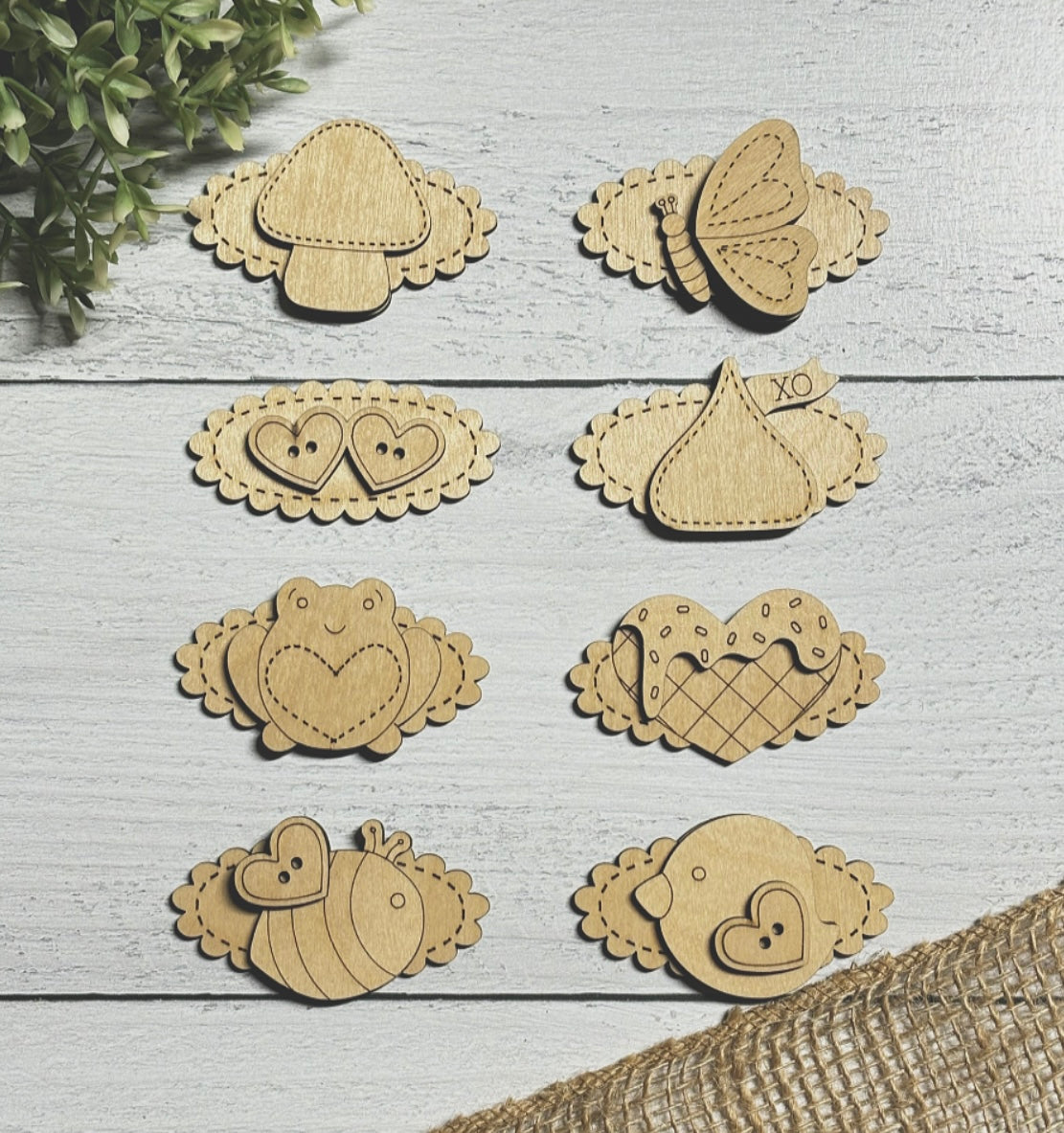 Valentine's Hair Clips - Wood Blank