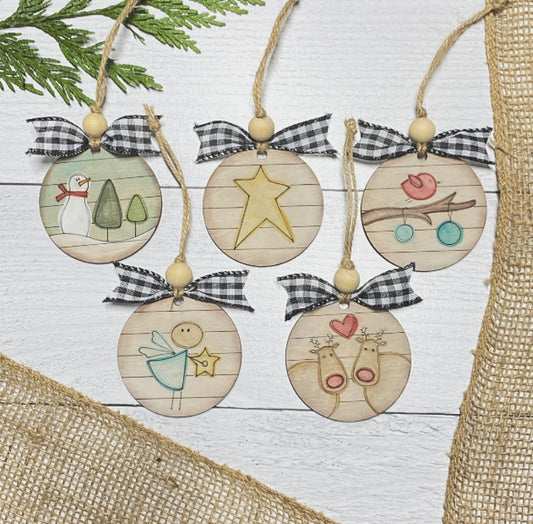 Faux Running Stitch Round Set - Wood Blank Set