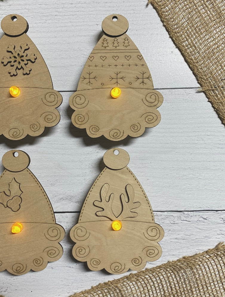 Gnome Tea Light 4-piece Wood Blank Set