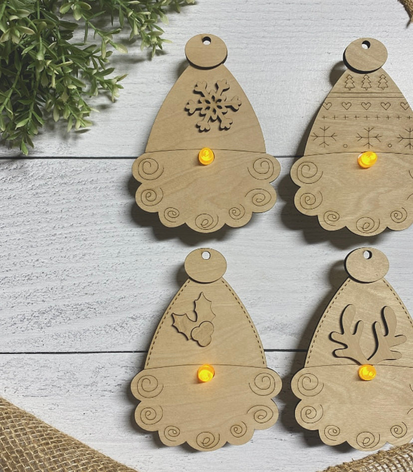 Gnome Tea Light 4-piece Wood Blank Set