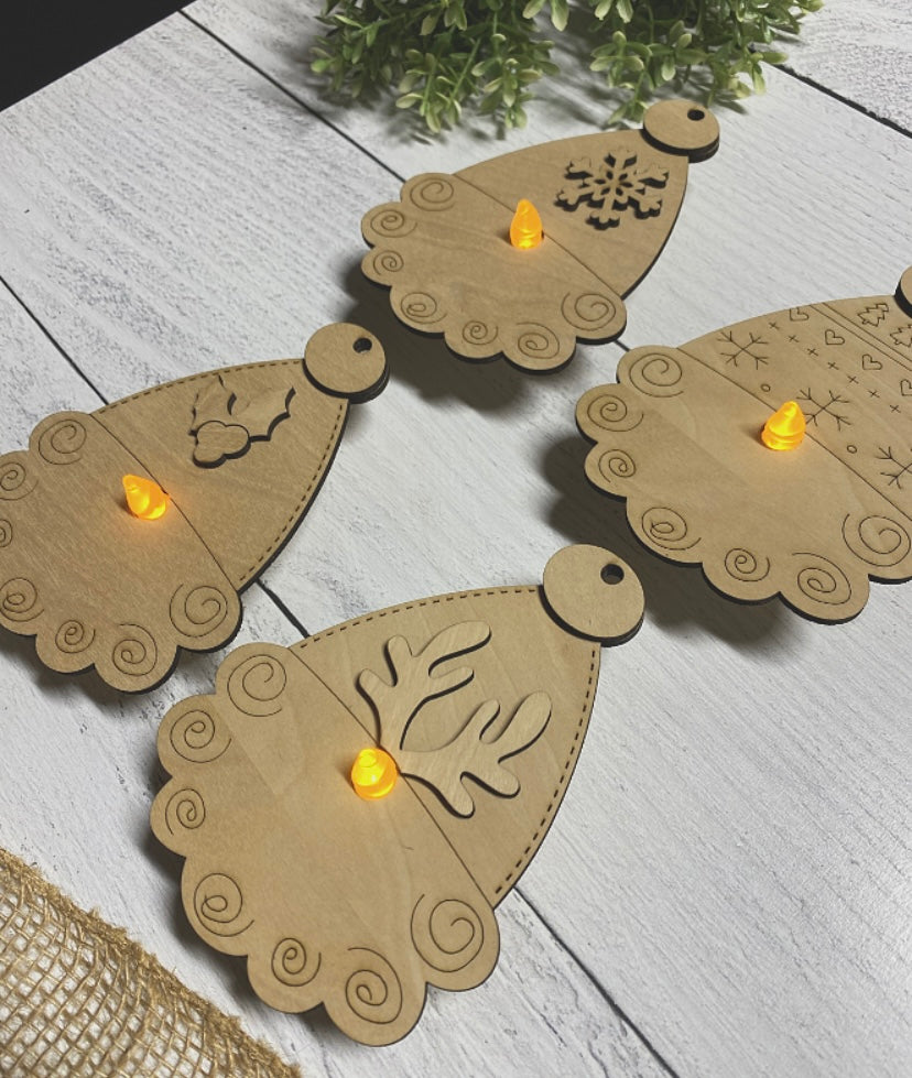 Gnome Tea Light 4-piece Wood Blank Set