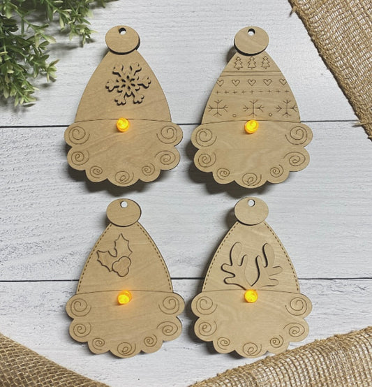 Gnome Tea Light 4-piece Wood Blank Set