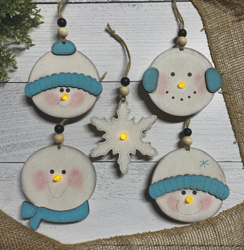 Snowman Tea Light 5-piece Wood Blank Set