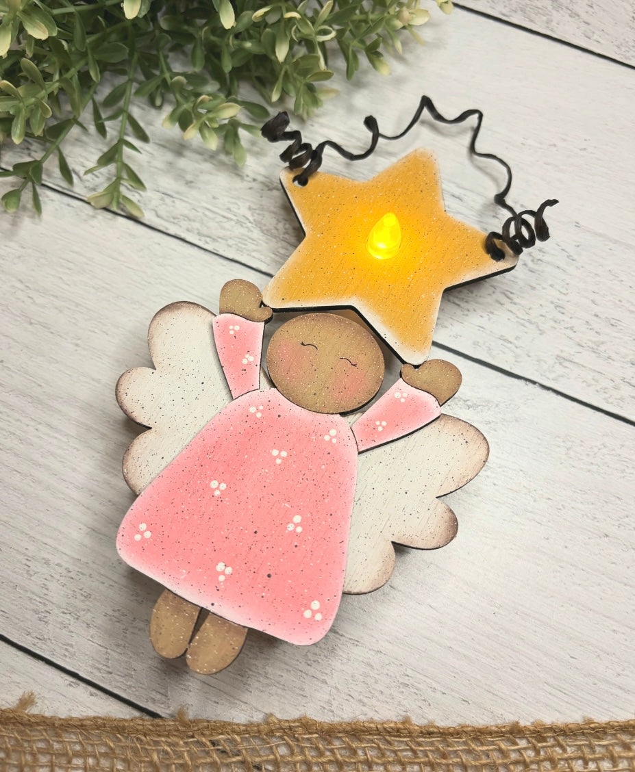 Angels Tea Light 2-piece Wood Blank Set