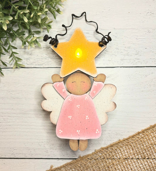 Angels Tea Light 2-piece Wood Blank Set