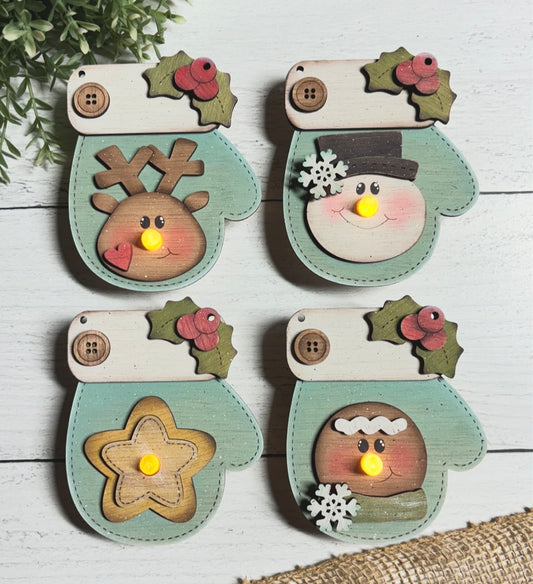 Mitten Tea Light 4-piece Wood Blank Set