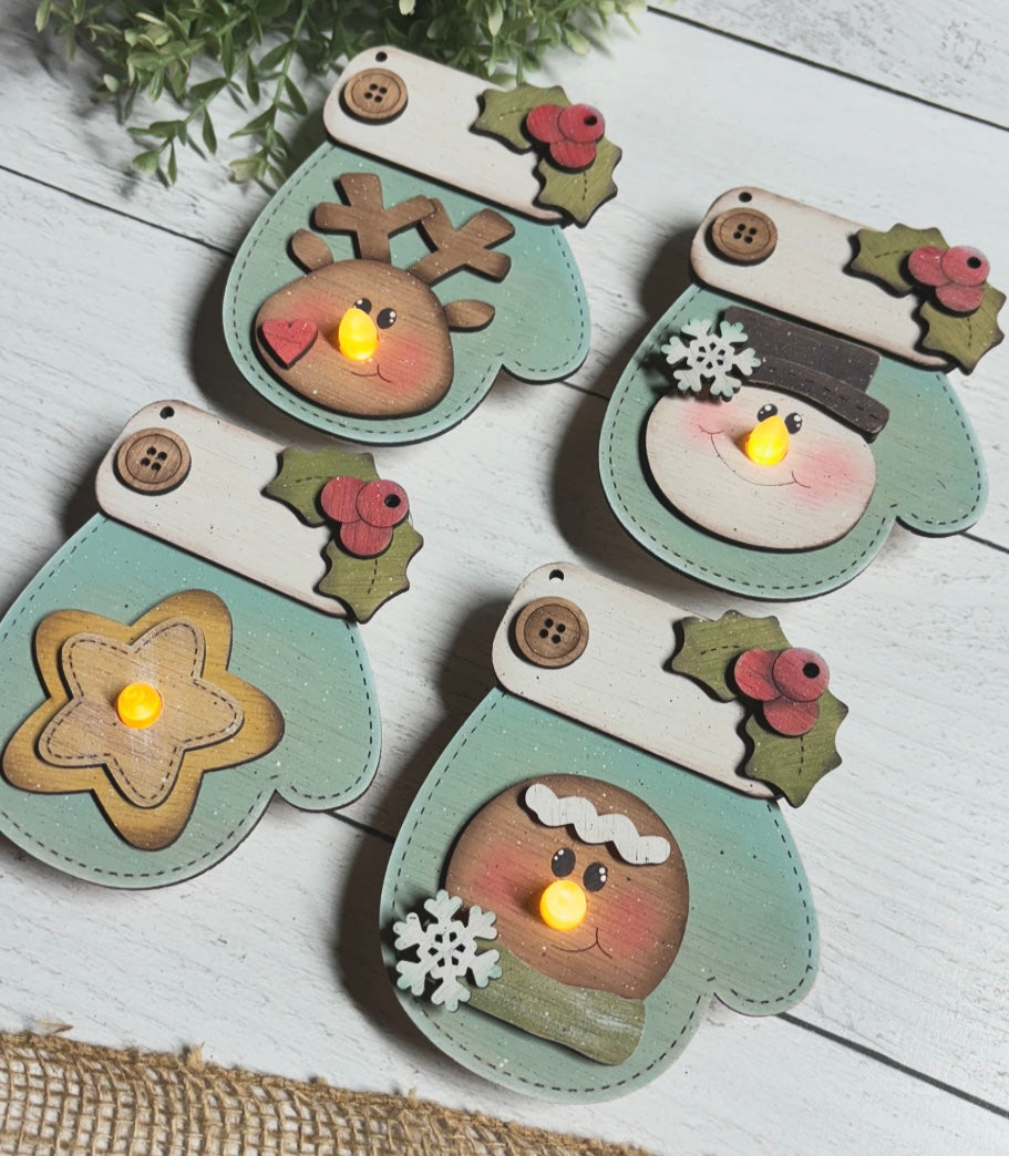 Mitten Tea Light 4-piece Wood Blank Set