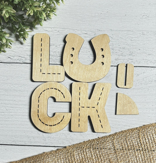 Lucky Horseshoe Shelf Sitter w/stand - Wood Blank