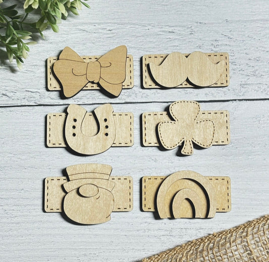 St. Patrick's Day Hair Clips - Wood Blank