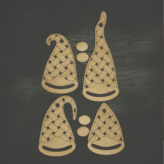 Weave Gnome Macrame Beard Wood Blank Ornament Set of 4