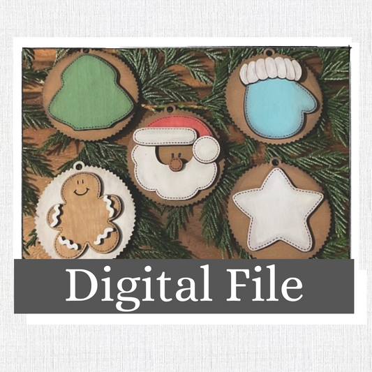 Hand Stitched Looking Santa, Gingerbread, Tree, Star, Mitten Ornament!