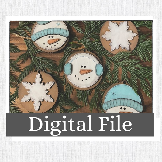 Hand Stitched Looking Snowmen and Snowflakes Ornaments!