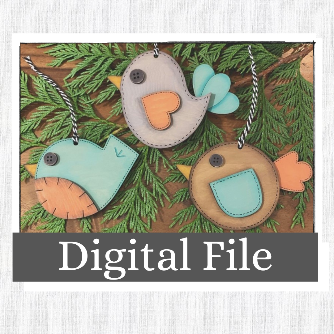 Set of 3 Hand Stitched Looking Bird Ornaments!