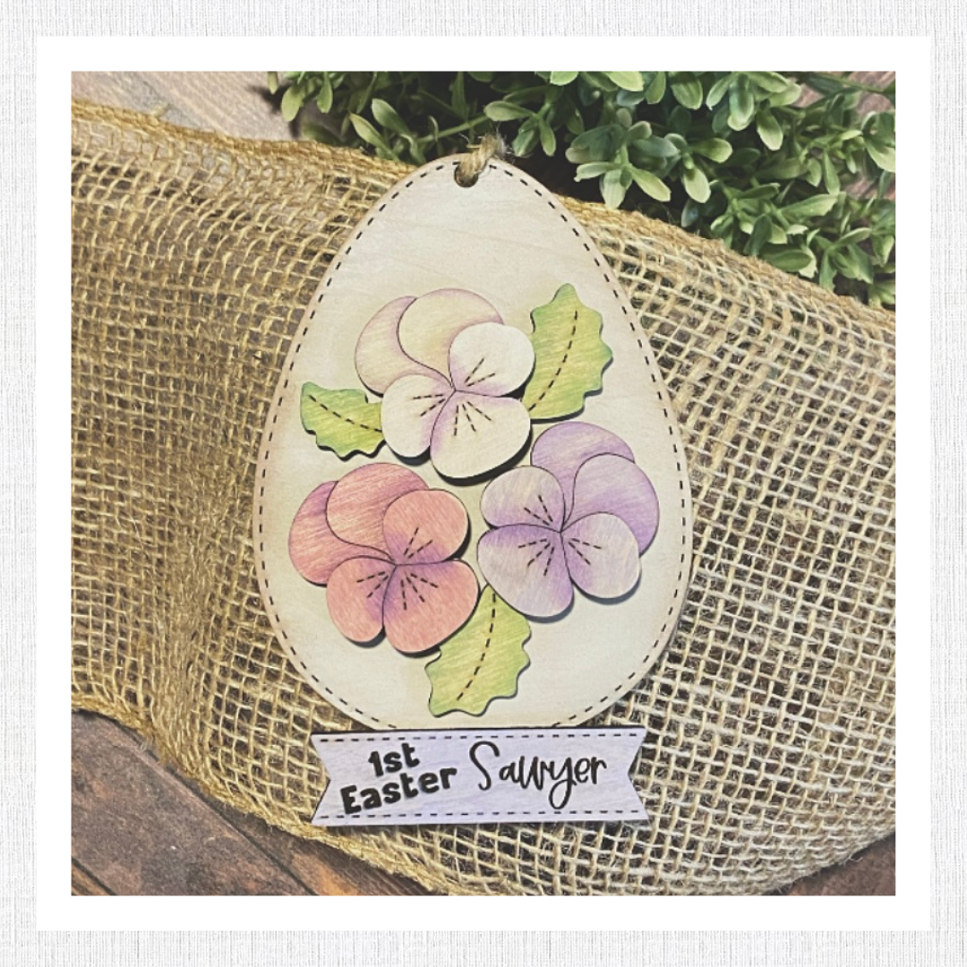 Hand Stitched Easter Eggs, Beaded Garland, Gift Tags, Lilac, Tulip, Pansy, Crocus, Lily of the Valley, Daffodil, Gift, Digital SVG File Only