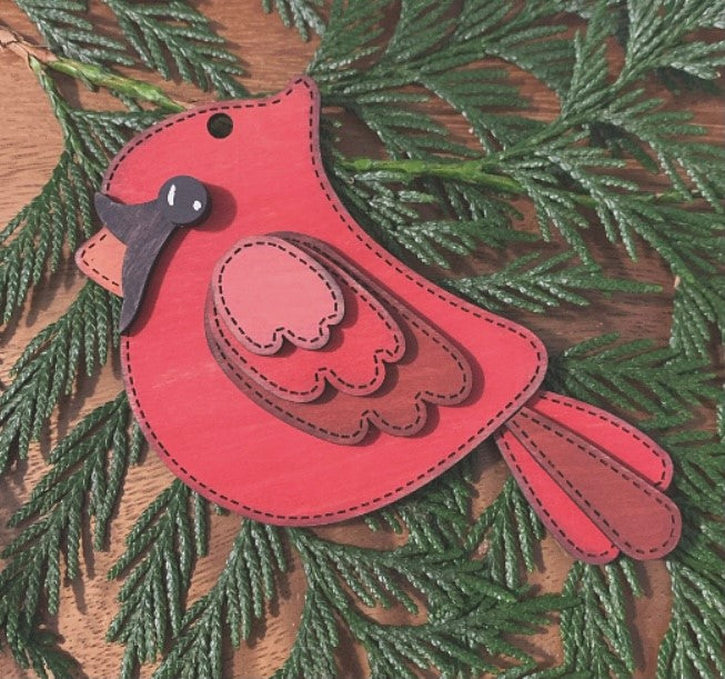 Hand Stitched Looking Cardinal Ornament!