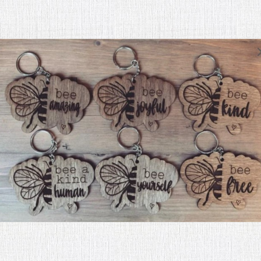 Half Bee Quote KEYCHAIN