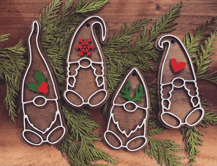 Ginger Gnome Ornaments Set of 4