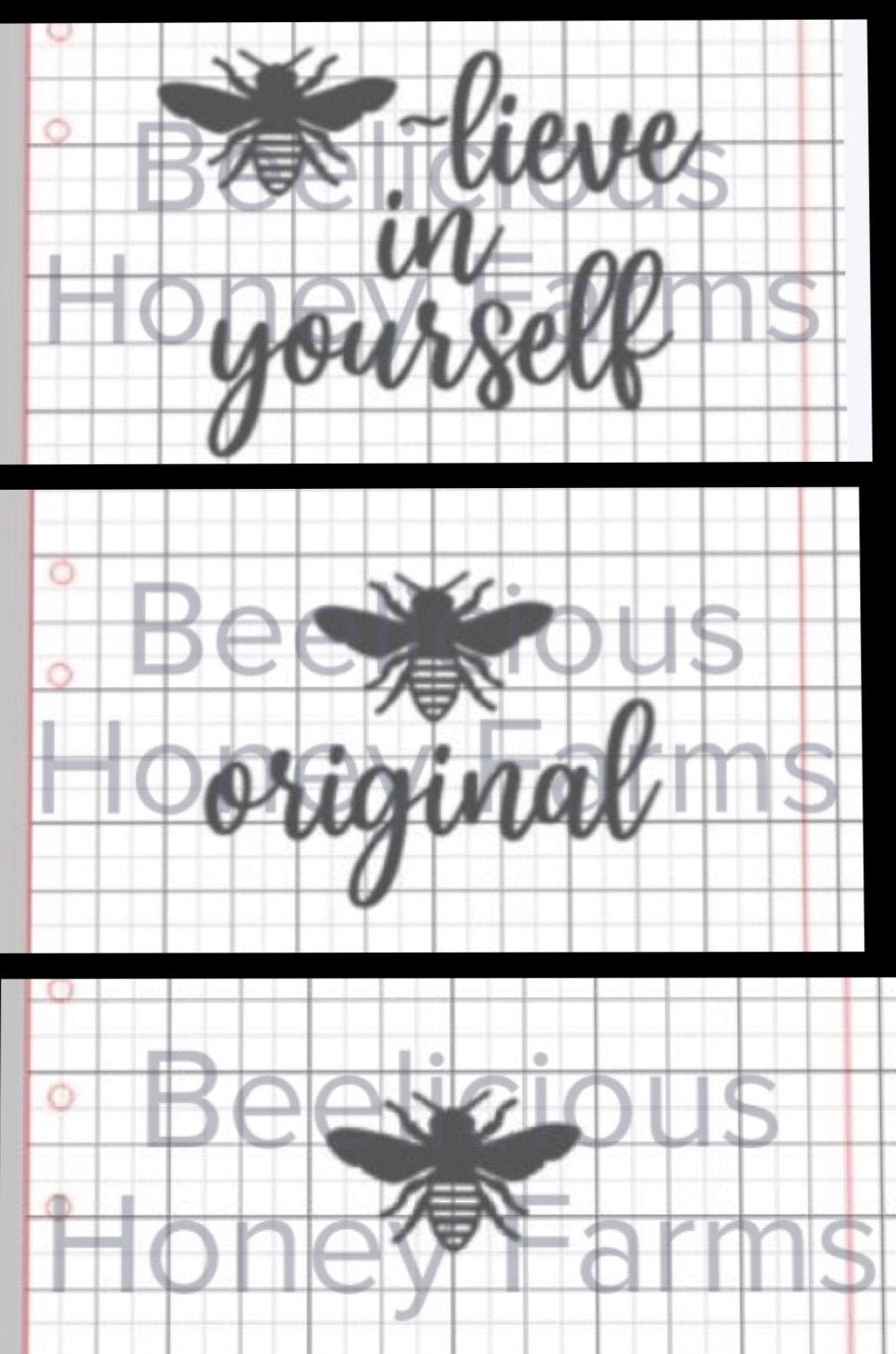 14 with extras! Bee Themed Book Covers and Back (place to add your logo) Template Digital SVG Files Instant Download Laser Cutting