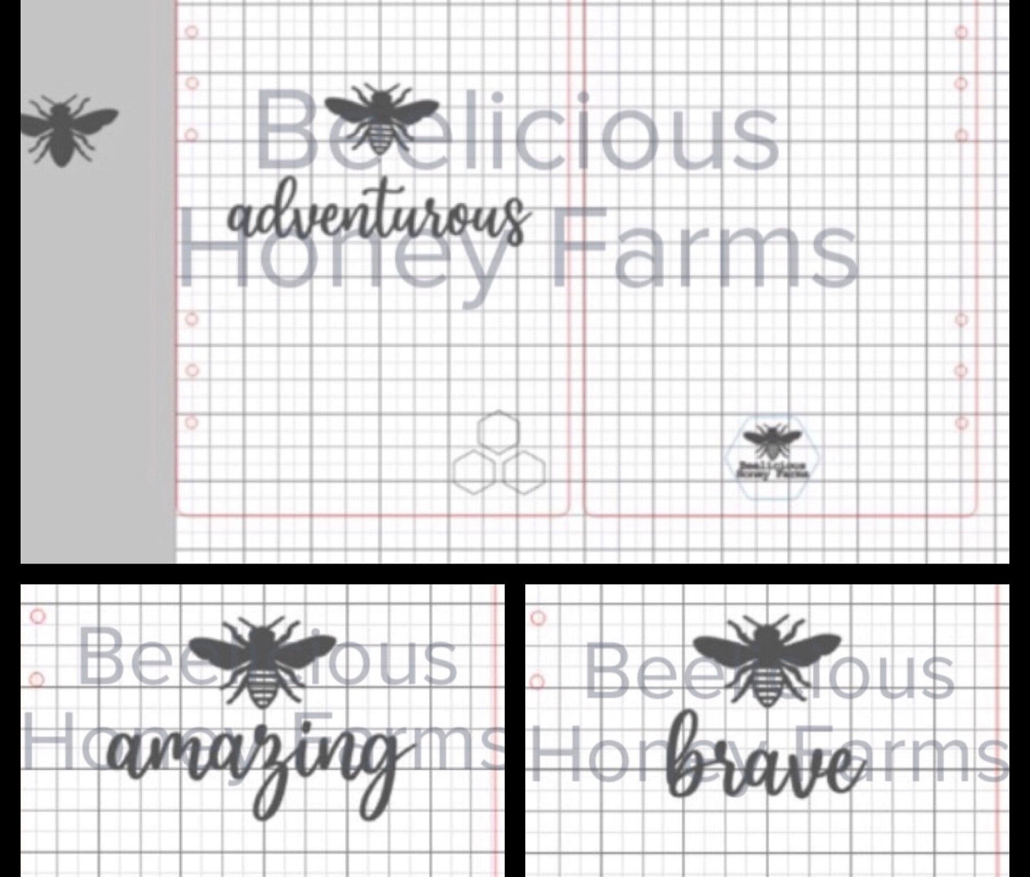 14 with extras! Bee Themed Book Covers and Back (place to add your logo) Template Digital SVG Files Instant Download Laser Cutting