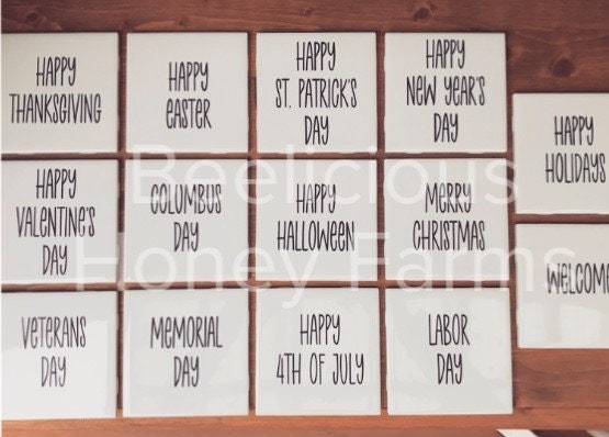 15 (continuously adding) Seasonal Holiday Interchangeable Ceramic Tile Template Digital SVG Files Instant Download Laser Cutting