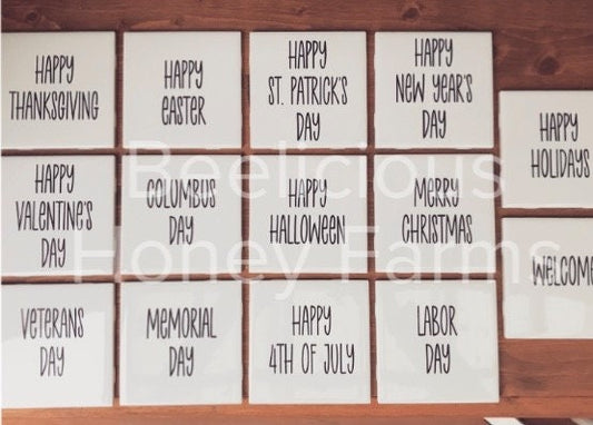 15 (continuously adding) Seasonal Holiday Interchangeable Ceramic Tile Template Digital SVG Files Instant Download Laser Cutting