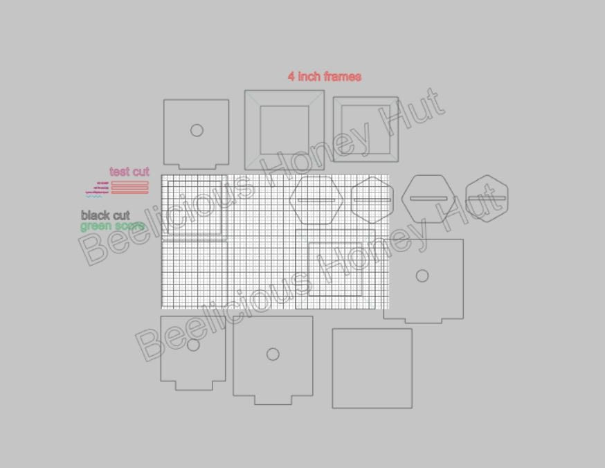 1/2 inch and 1 inch Frame with Hexagon Stand or without. Template Digital SVG Files Instant Download Laser Cutting