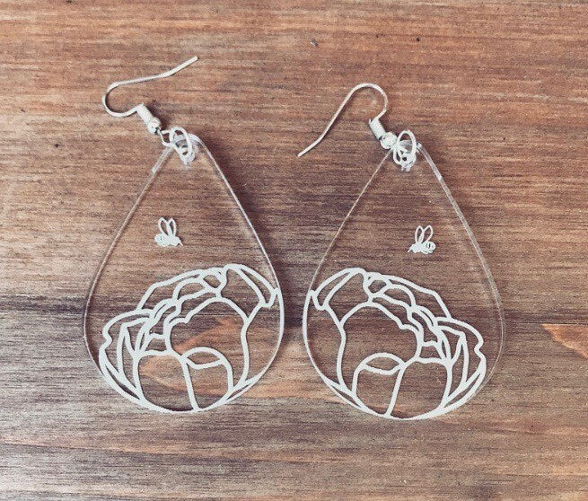 13 Bee in the Wildflowers Earrings File! Earring Template SVG Bundle