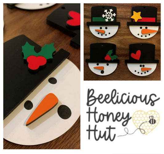 10.5 inch Snowmen Door Hanger with Extras! Template SVG Bundle