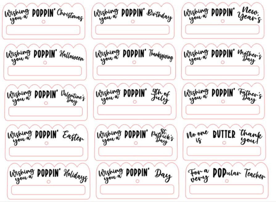 15 POPPIN sayings SCORE or ENGRAVE! 4 decorative options! gift ideas, friend, thank you, teacher, holiday, popcorn. template svg bundle