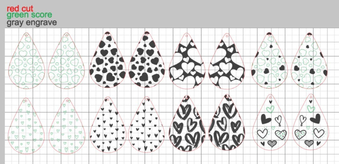 16 All About Hearts Earring Files! Optional 2 n 1 Cut Out, Dangle, Valentine's Day, Wedding, Gift, Friend, Digital File Template SVG Bundle