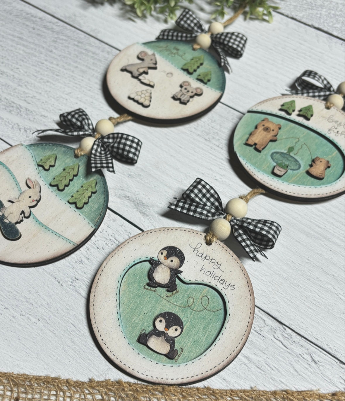 Snow Days Ornament - Wood Blank Set of 4