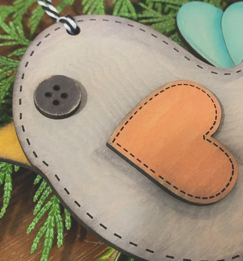 Set of 3 Hand Stitched Looking Bird Ornaments!