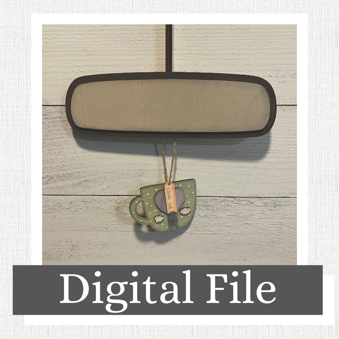 Car Rearview Mirror Display for taking photos, Prop, Car Charm, Photography, Backdrop, Digital SVG File Only