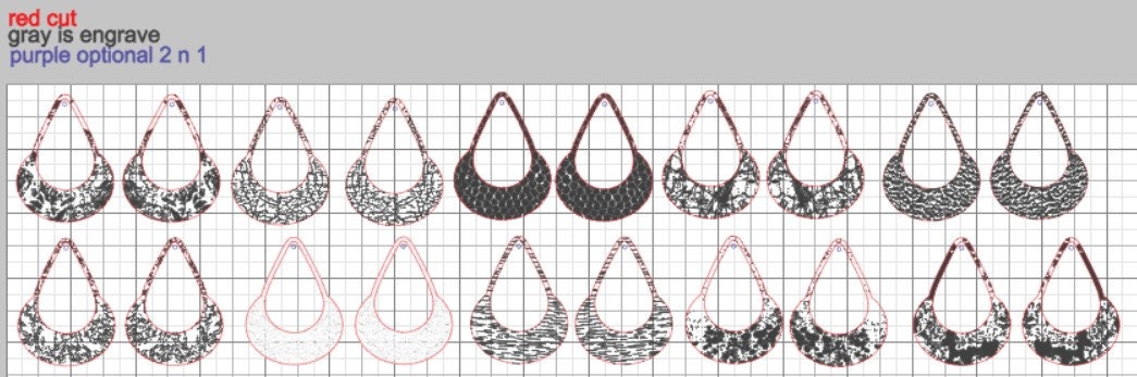 10 Swoop Metal Texture Earring File! Optional 2 n 1, Pattern, Distressed, Dangle, Wedding, Gift, Friend, Digital File Template SVG Bundle